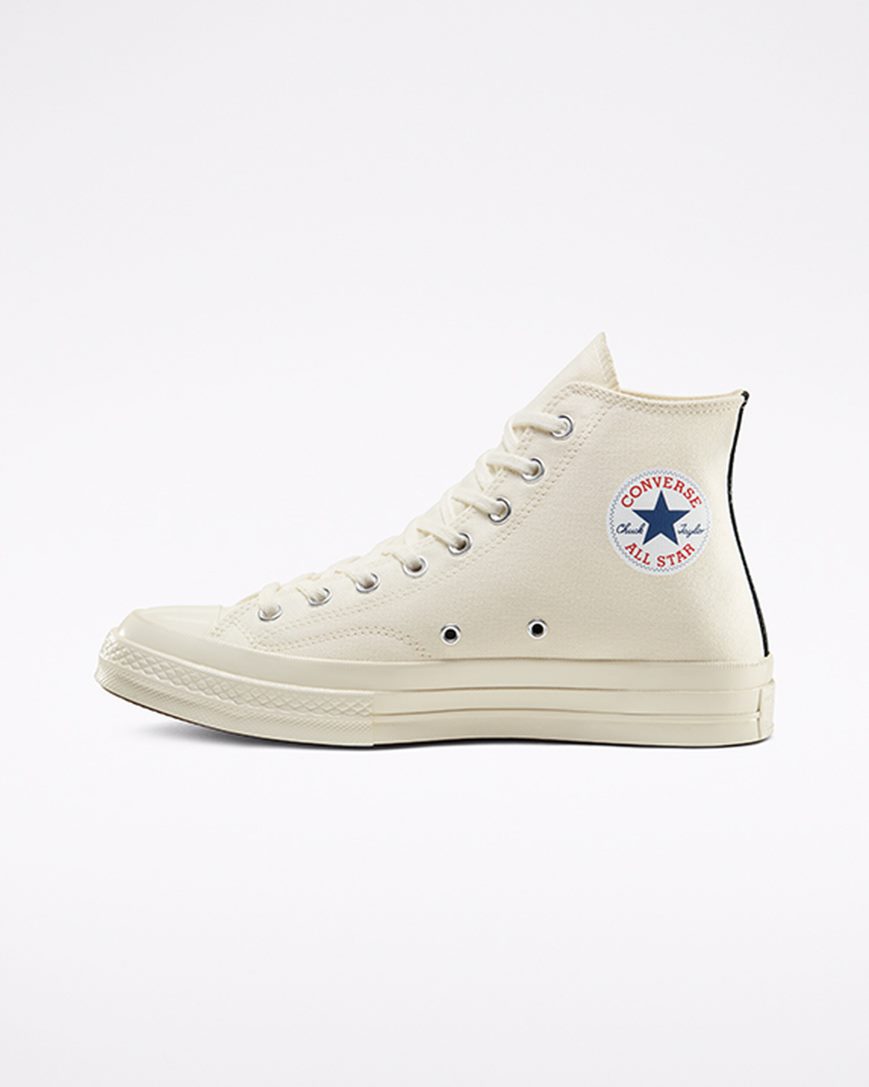 Tenisi Inalti Barbati Converse x Comme des Garçons PLAY Chuck 70 Albi Rosii | RO U13GJD530